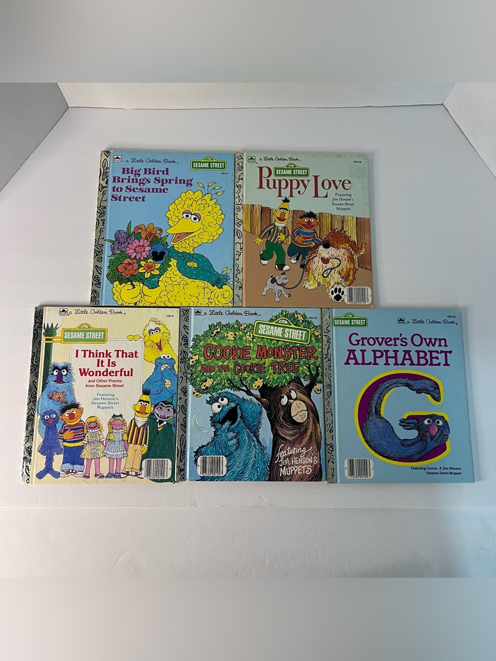 A Little Golden Books LOT of 5 Vintage Sesame Street Classic Children's Stories